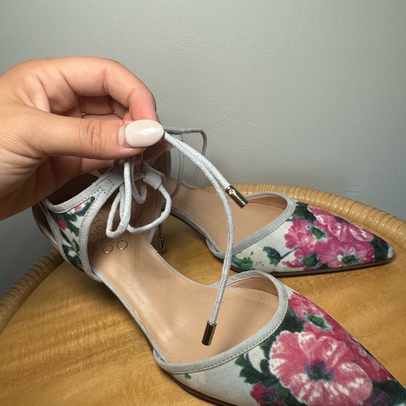 Franco Sarto Women’s Floral Lace-Up Pointed Toe Kitten Heels – Size 6.5 NWOT - Picture 6 of 9